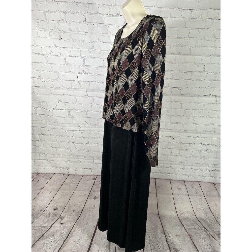 VTG Rabbit Rabbit Rabbit Designs Long Sleeve Layered Maxi Dress Women’s 14 - Picture 9 of 9